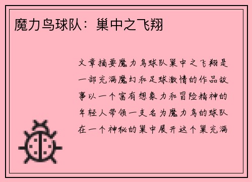 魔力鸟球队：巢中之飞翔